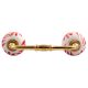 Red Leaf Floral Ceramic Bridge Handle